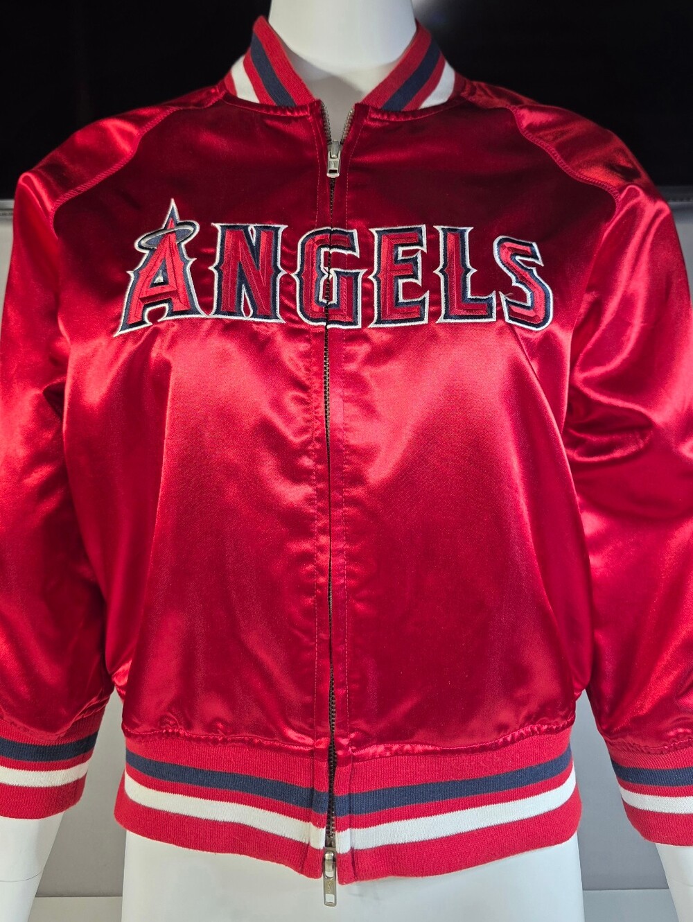 Touch by Alyssa Milano Red Satin 'ANGELS' Kids Bomber Jacket Youth Size XL